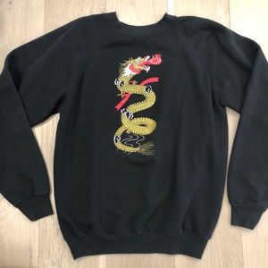 Vintage 80's 90's dragon print bootleg sweatshirt